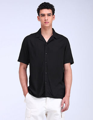 Flying Machine Cuban Collar Regular Fit Shirt