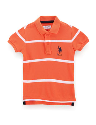 U S Polo Assn Kids Boys Horizontal Stripe Polo Shirt