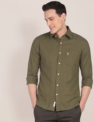 U S Polo Assn Twill Tailored Fit Casual Shirt