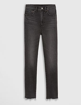 Buy GAP Women Black High Rise Cigarette Jeans With Secret Smoothing Pockets 