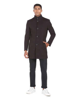 Buy Arrow Sports High Neck Heathered Trench Coat - NNNOW.com