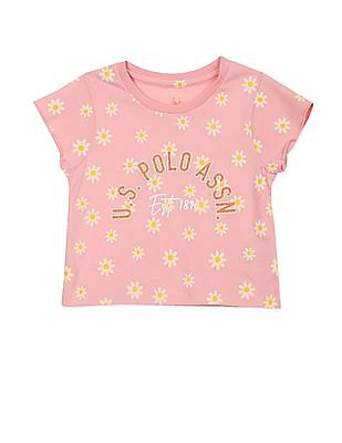 U S Polo Assn Kids Round Neck Printed T-Shirt