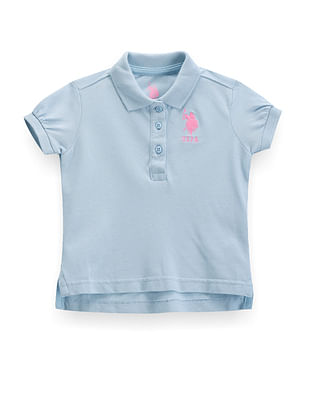 U S Polo Assn Kids Girls Cotton Pique Polo Shirt