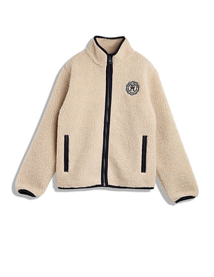 Tommy Hilfiger Kids Boys Sherpa Stamp Zip Up Jacket