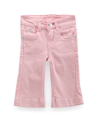 U S Polo Assn Kids Girls Bootcut Fit Pink Jeans