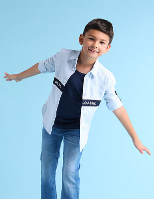 U S Polo Assn Kids Boys Regular Fit Vertical StripedShirt