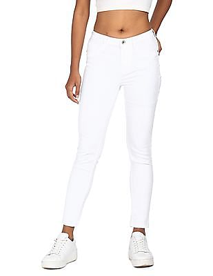 Buy ROOLIUMS? (Brand Factory Outlet Women Stylish Jeggings, High Rise Tummy  Tuck Jeggings - Large (White) at