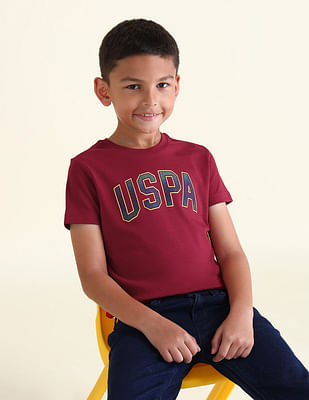 U S Polo Assn Kids Boys Brand Printed Regular Fit T-Shirt