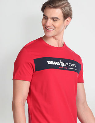 U S Polo Assn Crew Neck Brand Print T-Shirt