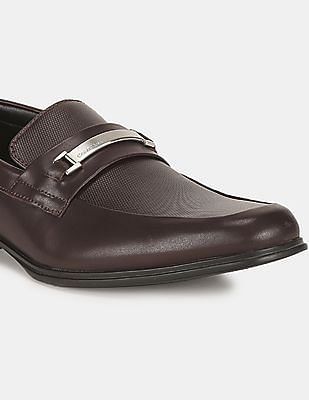 Buy Calvin Klein Men Mahogany Dale Dress Leather Textured Slip On Shoes -  