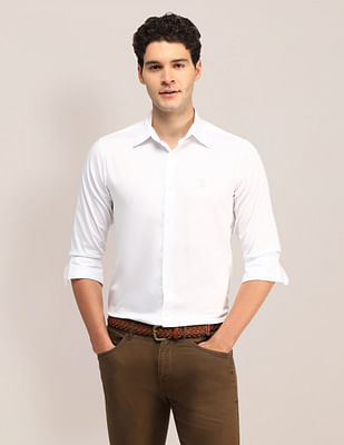 U S Polo Assn Solid Tailored Fit Shirt