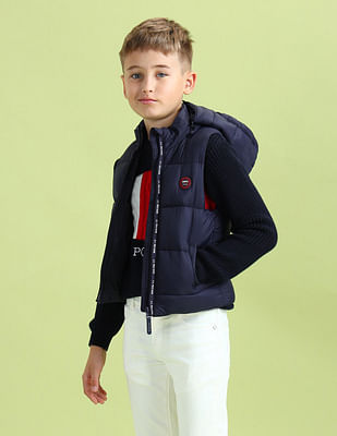 U S Polo Assn Kids Boys Brand Printed Hooded Jacket