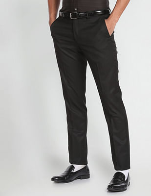 Arrow Tailored Regular Fit Solid Formal Trousers