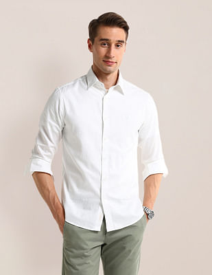 U S Polo Assn Solid Regular Fit Twill Shirt