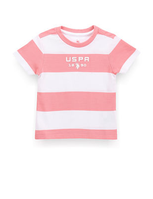 U S Polo Assn Kids Boys Horizontal Stripe Pique T-Shirt