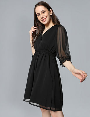 A Line Lace Appliques High Split Black Long Prom Formal Dress QP1400 – SQOSA-vachngandaiphat.com.vn