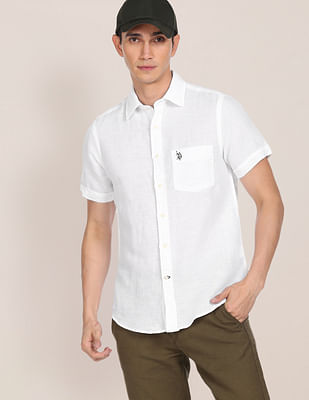 U S Polo Assn Linen Cotton Tailored Shirt