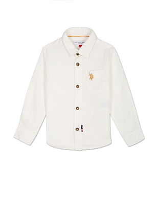 U S Polo Assn Kids Boys Dobby Solid Shirt