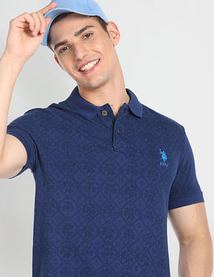 U S Polo Assn Denim Co Floral Print Cotton Polo Shirt