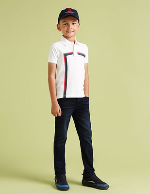 U S Polo Assn Kids Boys Vertical Striped Striped Polo Shirt