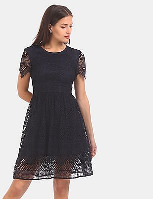 womens navy lace dress