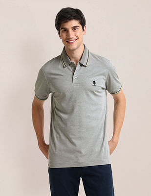 U S Polo Assn Slim Fit Heathered Polo Shirt