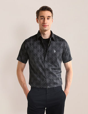 U S Polo Assn Floral Print Regular Fit Shirt