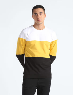 Price History of Flying Machine Colour Block Crew Neck Sweatshirt