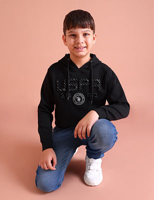 U S Polo Assn Kids Brand Embossed Hooded Sweatshirt