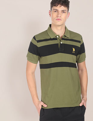 U S Polo Assn Cotton Striped Polo Shirt