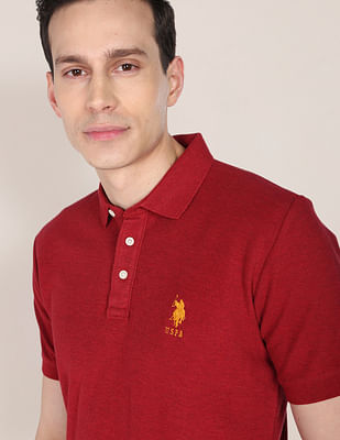 U S Polo Assn Heathered Cotton Polo Shirt