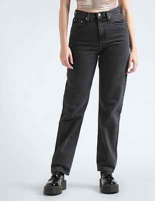 Calvin Klein Jeans High Rise Rinsed Straight Jeans