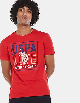 U S Polo Assn Crew Neck Brand Print T-Shirt