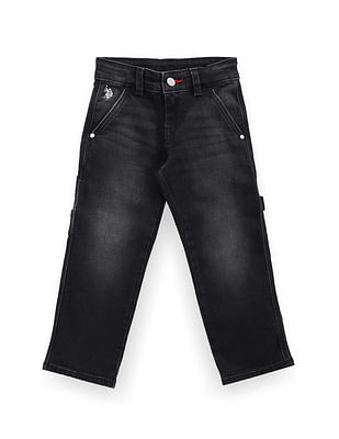 U S Polo Assn Kids Boys Relaxed Fit Black Jeans