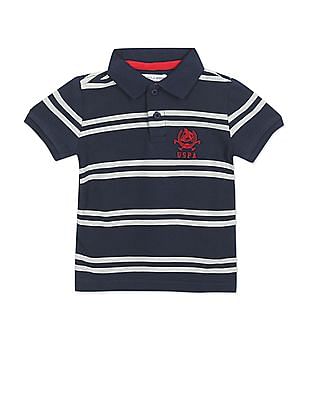 U S Polo Assn Kids Pique Striped Polo Shirt