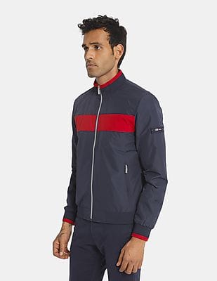 Buy Arrow Sports Men Navy Stand Collar 