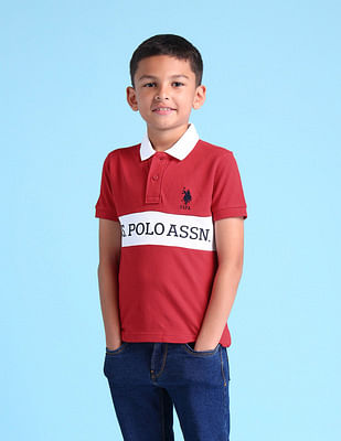 U S Polo Assn Kids Boys Brand Printed Polo Shirt