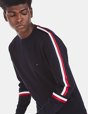 tommy hilfiger tape sweatshirt navy