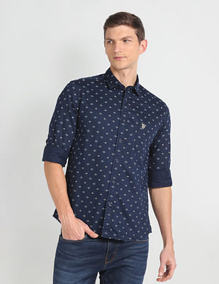 U S Polo Assn Denim Co Motif Print Slim Fit Shirt