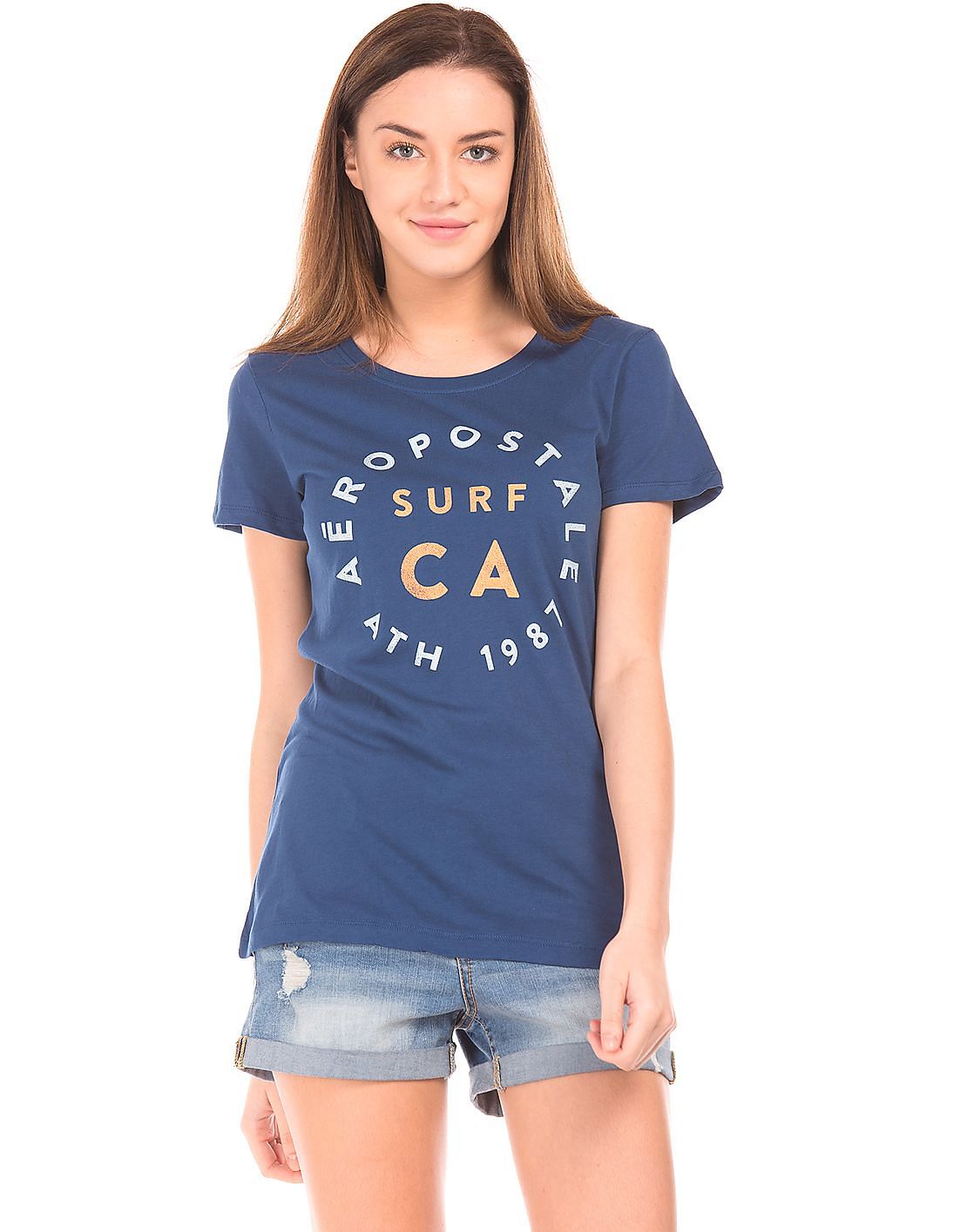 Buy Aeropostale Printed Regular Fit Cotton T-Shirt - NNNOW.com