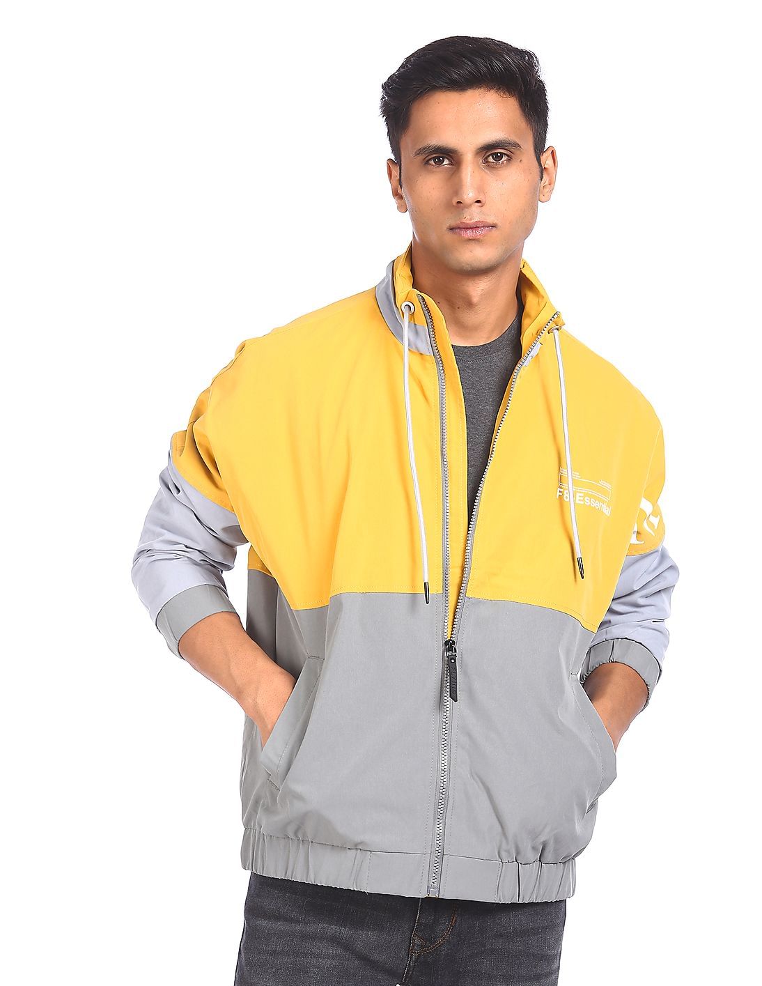 Buy Flying Machine High Neck Colour Block Jacket - NNNOW.com