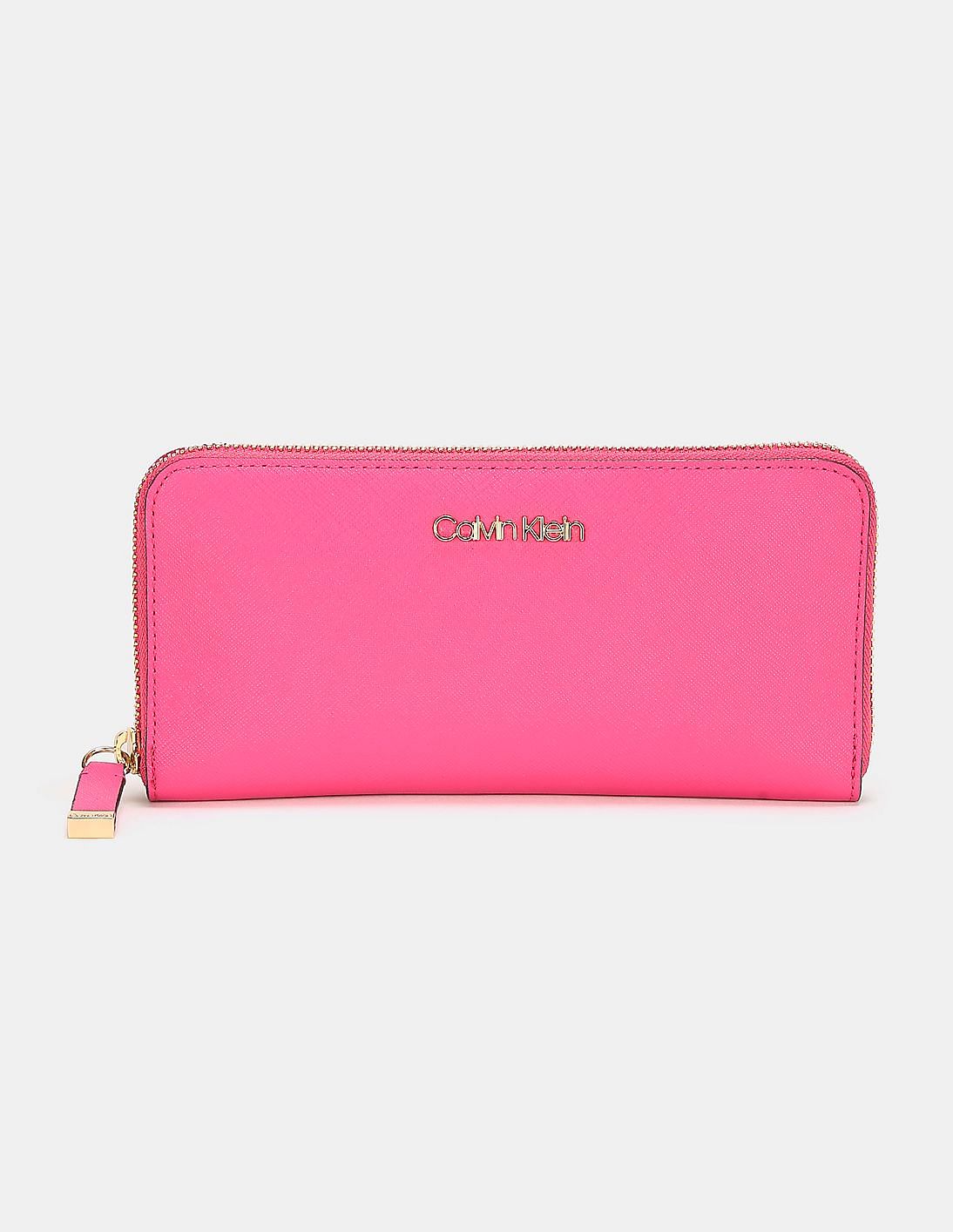 Buy Calvin Klein Women Pink Brand Logo Ziparound Wallet - NNNOW.com