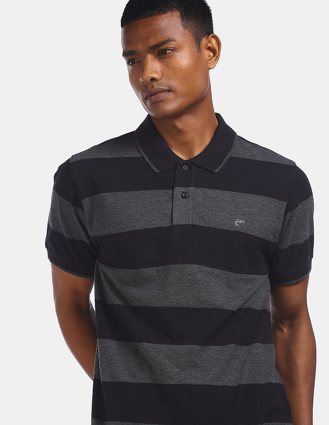 mens black camo polo shirt