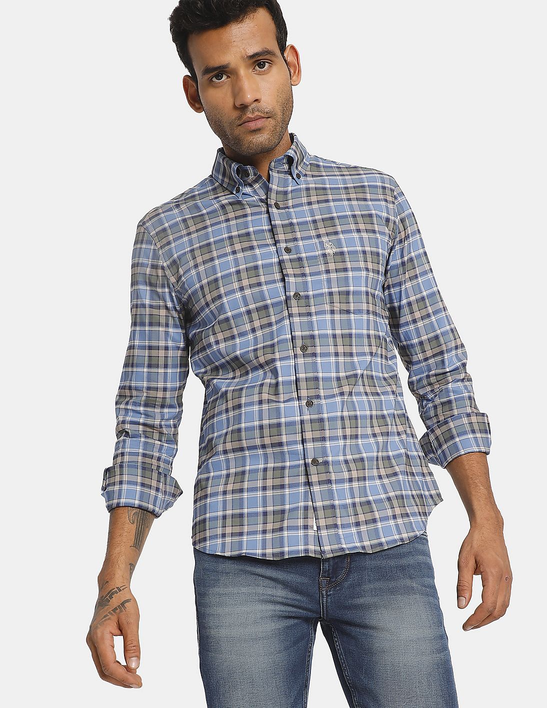 Buy U.S. Polo Assn. Button Down Collar Check Casual Shirt - NNNOW.com