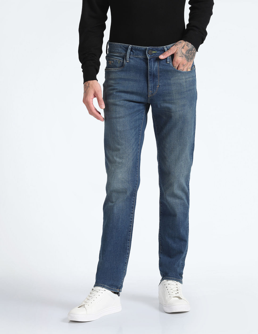 Buy Flying Machine Michael Slim Tapered Fit Mid Rise Jeans - NNNOW.com