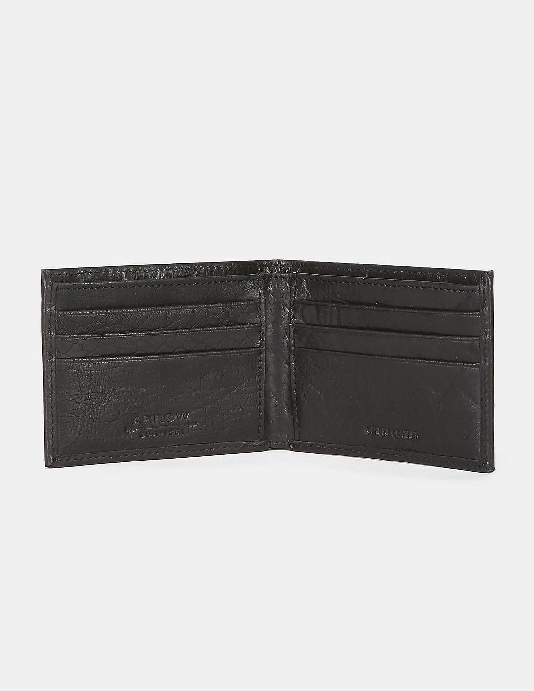 Arrow Men Black Leather Two Fold Wallet (Onesize) by Myntra