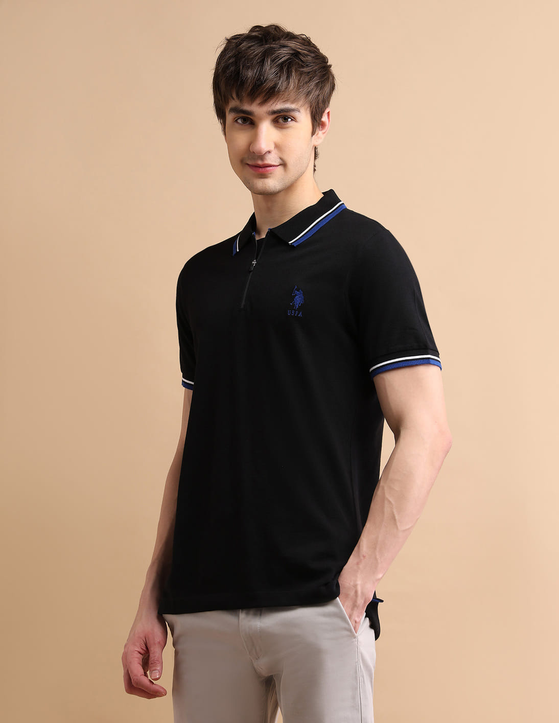 トップス supreme foulard polo black blue M 4.jpg