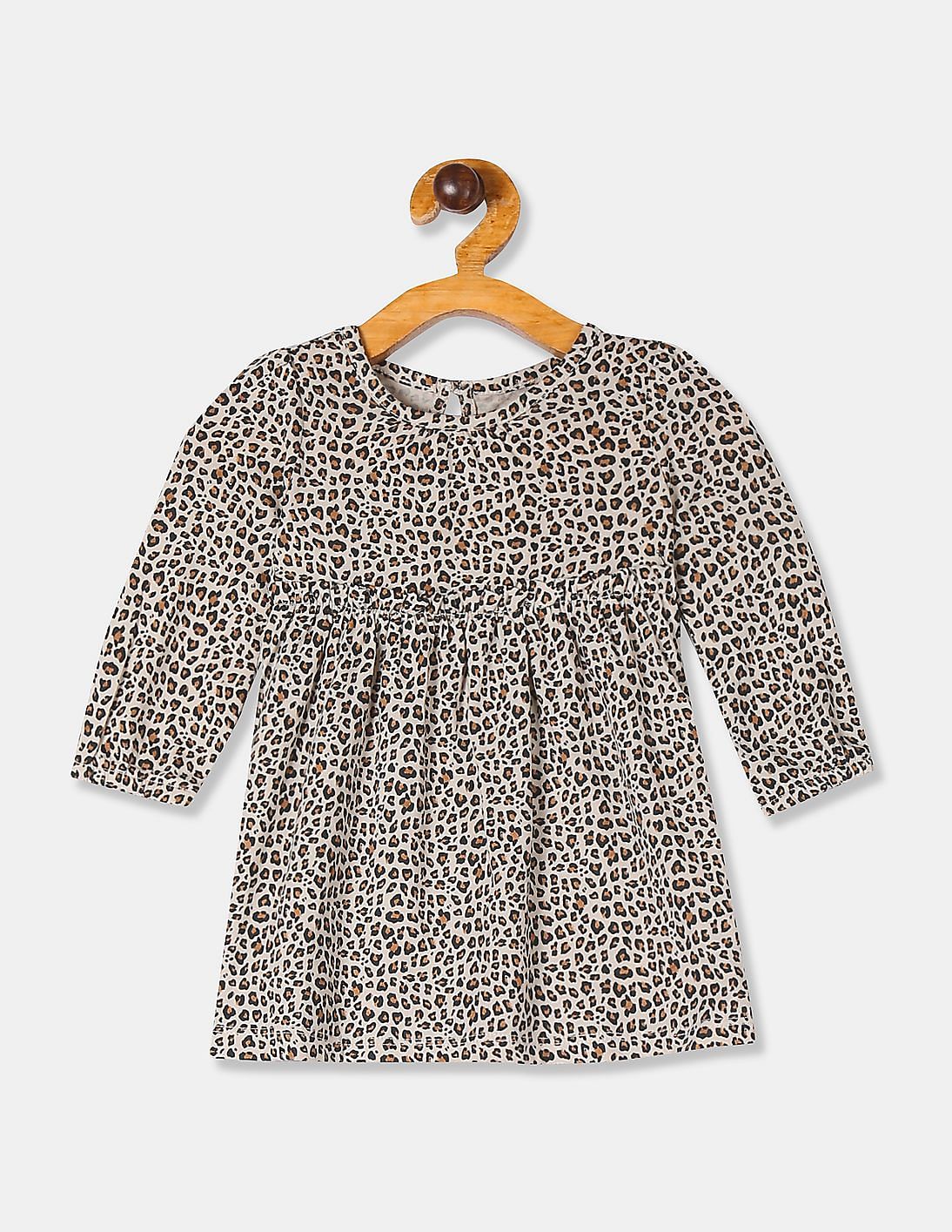 beige leopard print dress