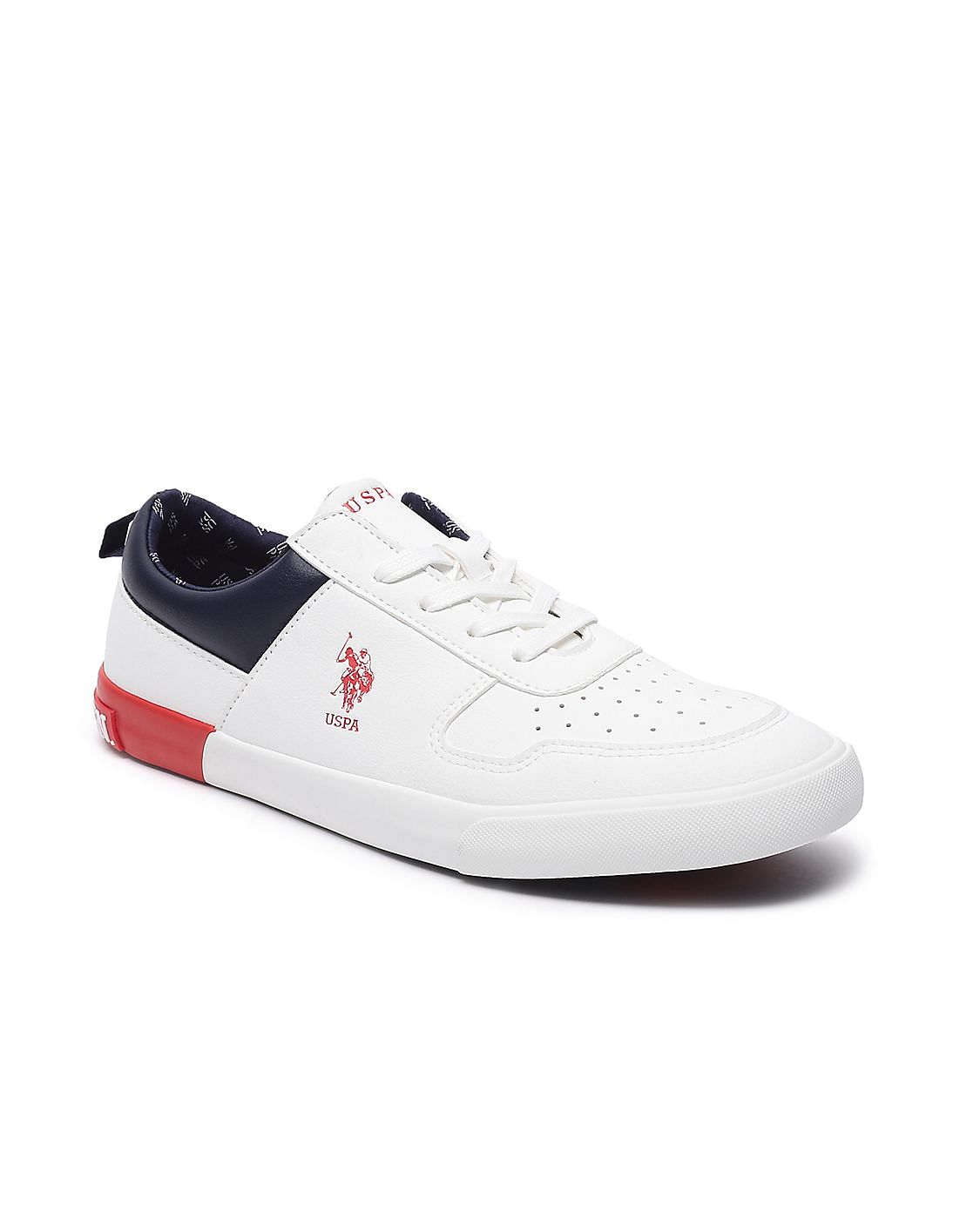 Buy U.S. Polo Assn. Men White Clanal Panelled Lace Up Colour Block ...