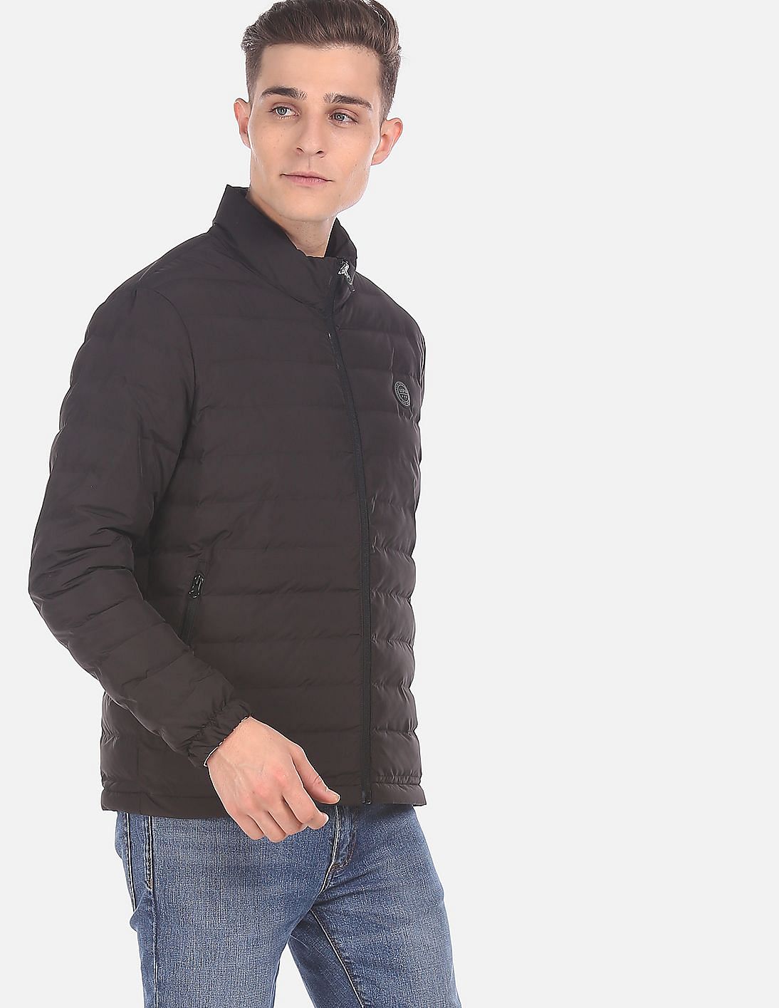 Buy U.S. Polo Assn. Men Black Solid Quilted Jacket - NNNOW.com